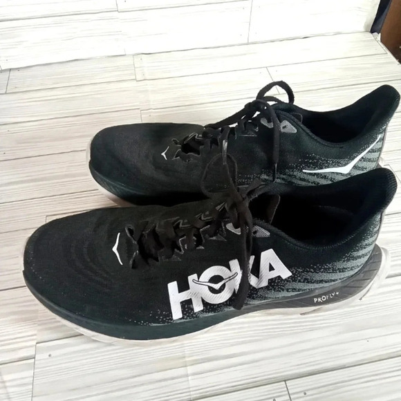 Hoka one one profly Mach 5 black running sneakers men's 11D - Picture 4 of 8